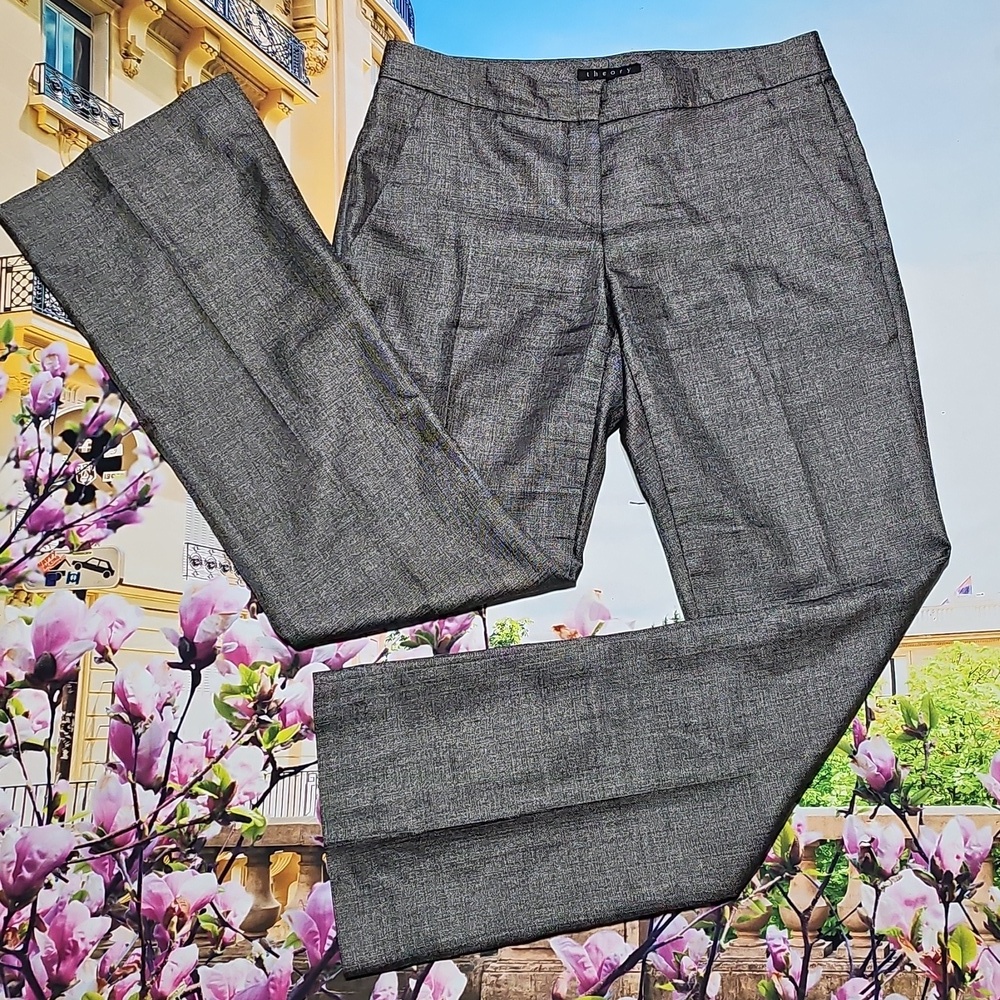 Theory Gray Women's Dress Pants - Tailored Straight Leg